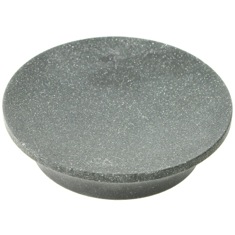 Round Soap Dish Made From Stone in Black Finish